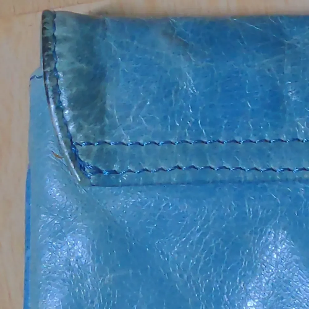 HOBO International Distressed Turquoise Buckle Leather Clutch Wristlet Handbag